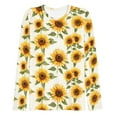 thumbnail image 1 of MHFRRA Camiseta de Manga Larga con Cuello Redondo y Estampado para Mujer, Moderna e Informal. Amarillo, 1 of 2