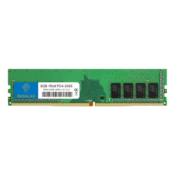 RASALAS 8GB DDR4 2400MHz PC4-19200 Non-ECC Unbuffered 1.2V CL17 1Rx8 Single 288 Pin UDIMM Desktop Computer Memory RAM Module Upgrade