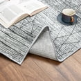 thumbnail image 7 of ZACOO 9' x 12' Geometric Abstract Area Rug Boho Trellis Carpet Low Pile Non-Slip Non-Shedding Rugs Modern Diamond Rug Indoor Foldable Floor Cover, Gray, 7 of 7