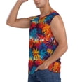 thumbnail image 3 of Kdxio Colorful Hawaii Palms for Men's Muscle T-shirt,Sleeveless for Workout Running Athletic Gym Lounge Casual, 3 of 7