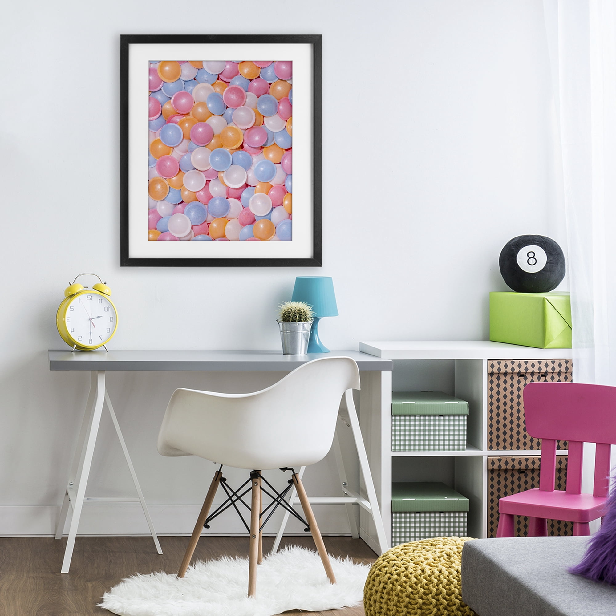 Stupell Industries Retro Pastel Candies Black Framed Print Under Glass, design by LISH Creative