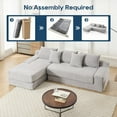 thumbnail image 5 of Modern Corduroy L-shaped Compression Sofa for Living Room - 85×80×75cm, No Assembly, 5 of 17