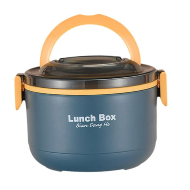 Fiambrera para adultos, a prueba de fugas, para ensaladas, con aislamiento, bento Azul 1 capa