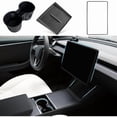 thumbnail image 1 of HAYAN3PCS Center Console Accessories for Tesla New Model Y Juniper Model 3 Highland Cup Holder Insert, Screen Edge Protector Frame, Wireless Charger Mat Silicone, Black, 1 of 1