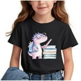 thumbnail image 2 of Frwgonr Toddler Girl Shirts Short Sleeve Girls Casual Shirts Graphic Tops Back of School Clothes Black, Size 3-15 Years, 2 of 6