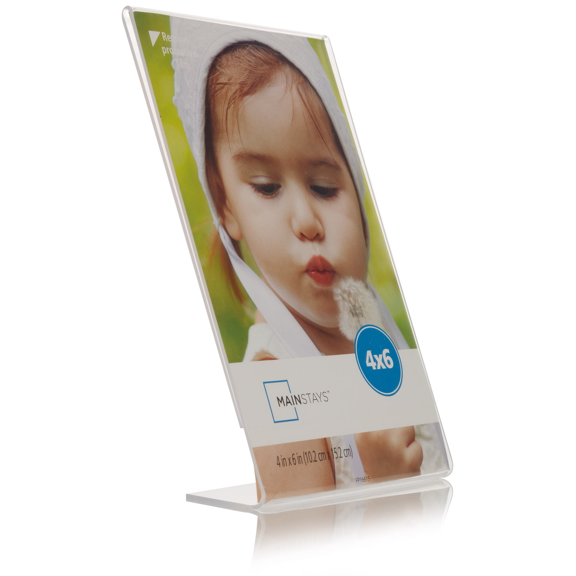 Mainstays 4x6 Vertical Bent Acrylic Tabletop Picture Frames, Set of 12