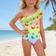 thumbnail image 2 of Odeerbi 1-5 Años Niñas Traje de Baño de Una Sola Pieza Hawaiano de Un Hombro Traje de Baño de Playa Seco Rápido Traje de Baño de Verano, 2 of 9