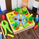 thumbnail image 5 of VISALY Farm - Juego educativo de madera para tirar y atrapar gusanos, juguetes para pescar rábanos, divertido y educativo, 5 of 8