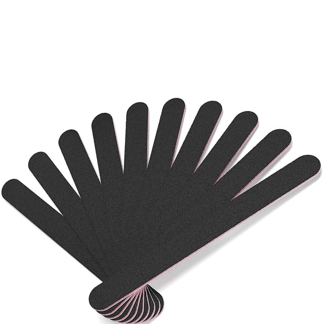 Lima de uñas 10 Uds limas de uñas profesionales de grano de doble cara tablero de esmeril herramienta de manicura pedicura negra y limas pulidoras de uñas