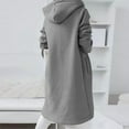 thumbnail image 6 of Hoodies for Women Zpanxa Women's Solid Color Zip up Hoodie, Long Irregular Hem Long Coat, Plus Size Winter Warm Sweatshirts Jackets Hoodies Outerwear with Pockets Gray 3XL, 6 of 6