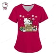 thumbnail image 5 of Camiseta de verano para hospital, camiseta para mujer, camisetas 2023, camisetas para mujer, camisetas con bolsillos, uniforme de enfermera, Hello Kitty, ropa de mujer con cuello en V, 5 of 5