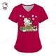 thumbnail image 5 of Camiseta de verano para hospital, camiseta para mujer, camisetas 2023, camisetas para mujer, camisetas con bolsillos, uniforme de enfermera, Hello Kitty, ropa de mujer con cuello en V, 5 of 5
