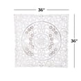 thumbnail image 4 of DecMode Traditional Wood Square White Handmade Wall Décor with Carved Mandala Design, 36"W x 36"H, 4 of 15
