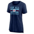 thumbnail image 2 of Women's Fanatics Heather Navy Chicago Fire Iconic Break It Loose Tri-Blend T-Shirt, 2 of 3