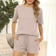 thumbnail image 1 of Puntoco Mujer Moda Manga Corta Casual Ropa De Hogar Pijamas Top Pantalones Traje Casual Puntoco Puntoco-4180, 1 of 7