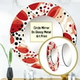 thumbnail image 3 of Designart "Pattern Of Red And White Polka Dots II" Graphic Print Red Large Round Mirror - Round Bedroom Mirror Wall Decor - Modern Round Printed Mirror - 36" x 36", 3 of 6