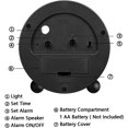 thumbnail image 4 of Reloj pequeño súper silencioso de 4 pulgadas con luz nocturna, funciona con pilas, diseño simple, para dormitorio, mesita de noche, oficina, (negro), 4 of 4