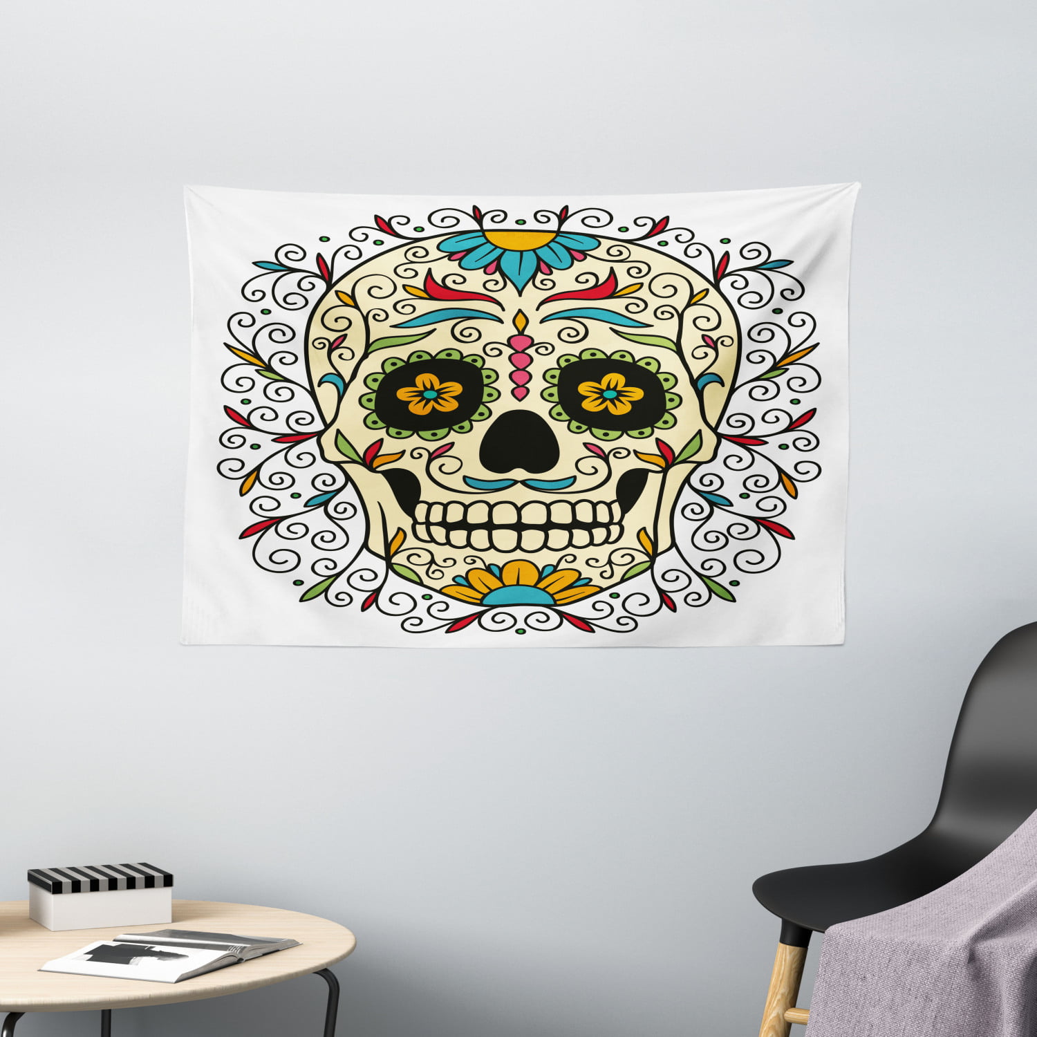 Tapestry Wall Skull Hanging Decor Dead Poster Grateful Sugar Cotton Mandala Art 