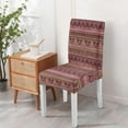 thumbnail image 4 of 4 Piece Vintage Ethnic Dining Chair Covers Stretch Fit Polyester Slipcovers Featuring Bohemian Rustic Tribal Patterns Removable Washable Seat Protector for Kitchen or Event, 4 of 7