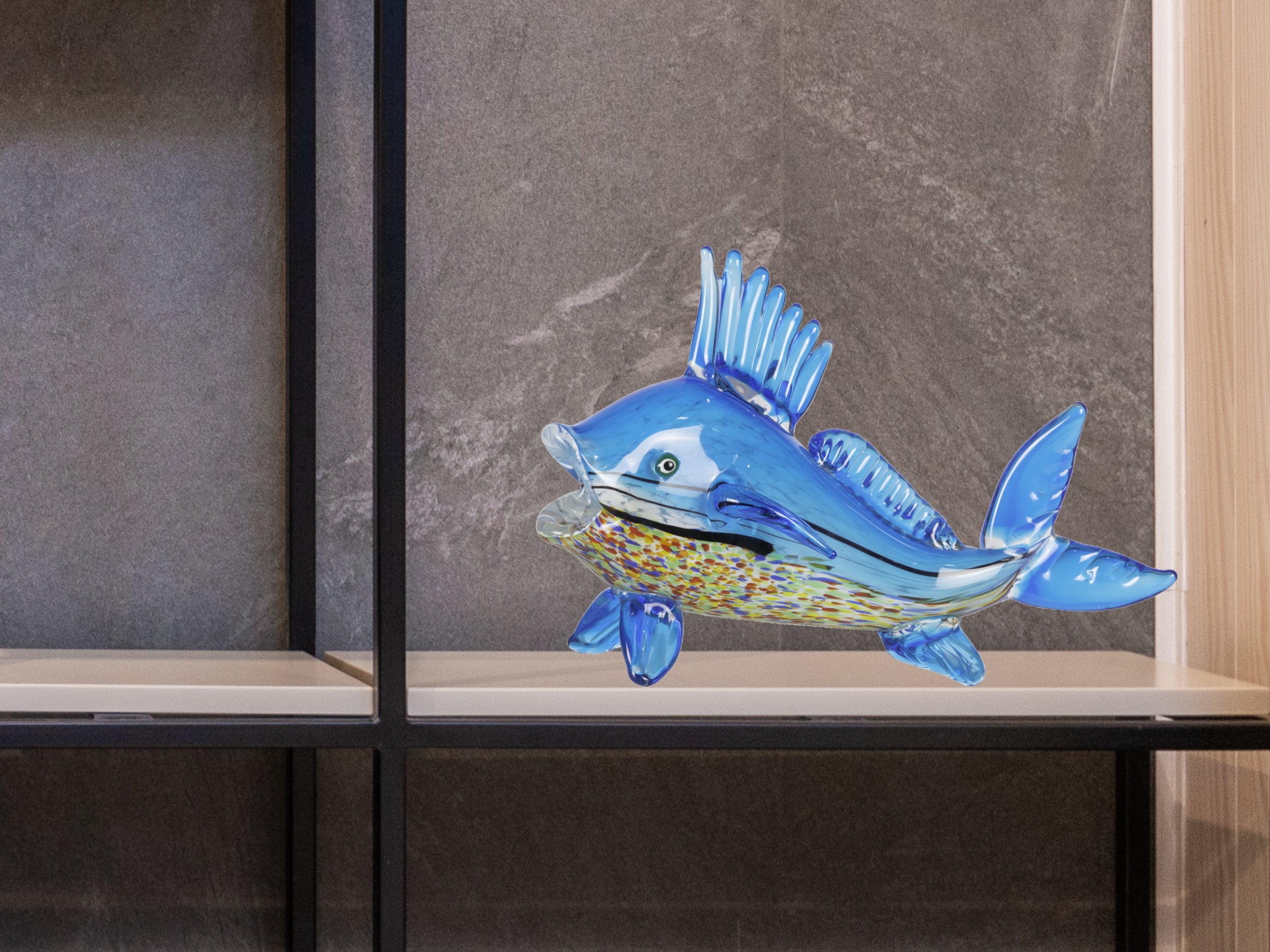 Dale Tiffany 11.5" Tall Coronado Fish Art Glass Handcrafted Murano-Style Figurine