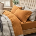 thumbnail image 2 of PURE ERA 100% T-Shirt Cotton Jersey Knit 4pc Bed Sheet Set Extra Deep Pocket 100% T-Shirt Cotton Fits Mattress Up to 20" Burnt Orange King, 2 of 8