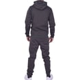 thumbnail image 3 of Riflessi Men's Athletic Sports Casual 2 Piece Solid Color Tracksuit Hoodie Jogger Pants Sweatsuit Set (Charcoal Grey, L), 3 of 4