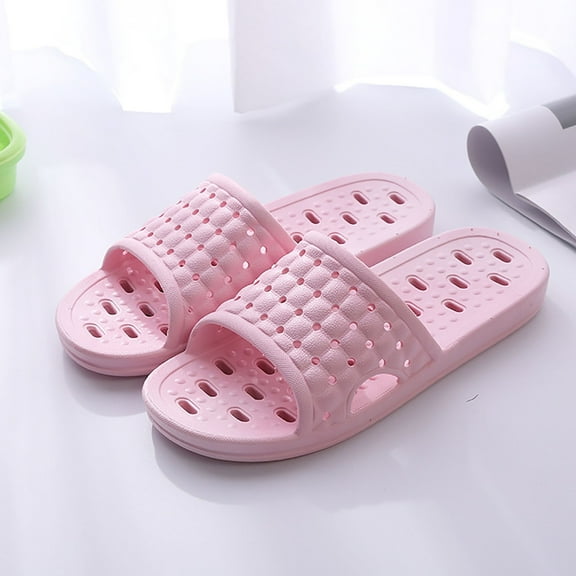 ZTTD Shower Shoes Non Slip Bathroom Slippers for Men Women Dorm Home Slides Pink