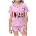 thumbnail image 2 of XEGLSBU Christmas Pajamas for Kids Little Girls Boys Pajamas Set Christmas Kids Short Sleeves Sleepwear 2pcs Button down Classic Loungewear Shorts Girls Pajamas Size 8 Short Sleeve Size 4-5 Years, 2 of 5