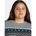 thumbnail image 7 of Time and Tru Women's and Women's Plus Fair Isle Pullover Sweater, Midweight, Sizes XS-4X, 7 of 7