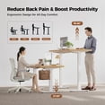 thumbnail image 4 of 55.1 Inch Dual Motor Electric Adjustable Standing Desk, Computer Desk with Memory Controller, Home Office Desk with Seamless tabletop,265 lbs Weight Capacity,Light Rustic Brown(Two packages), 4 of 11