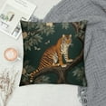 thumbnail image 2 of JEUXUS Pillow Cover,Tiger and Peacock Throw Pillow Case Modern Cushion Cover Square Pillowcase Decoration for Sofa Bed Chair Car, 2 of 5