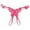 Hot Pink, variant on Panties for Women,Embroidered Hollow Low Waist Underwear Open Cut Thong with Pearl Massage Detail,Womens Underwear,Red,One Size