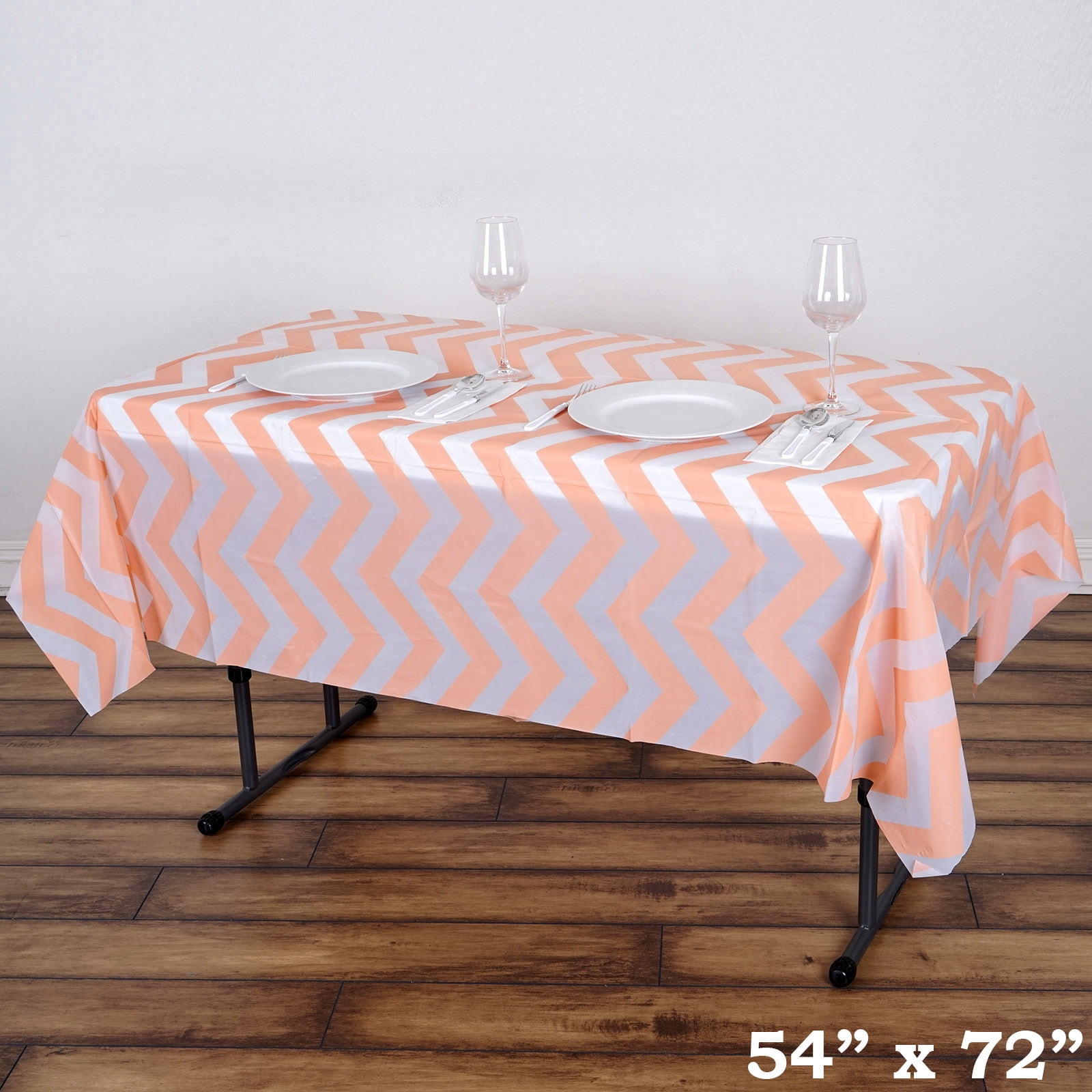 BalsaCircle 54" x 72" Rectangular Chevron Disposable Plastic