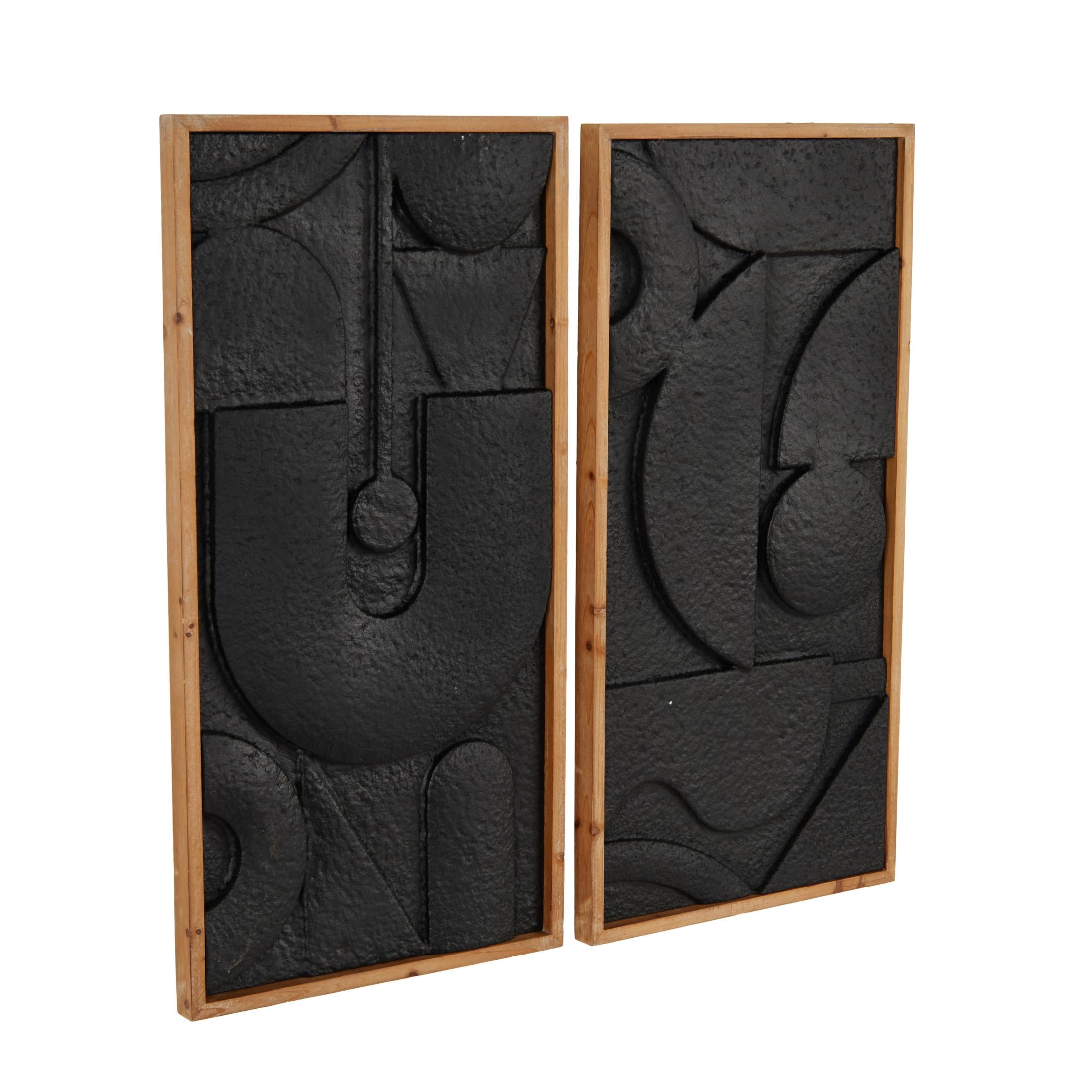 DecMode Black Metal Geometric Wall Decor (2 Count)
