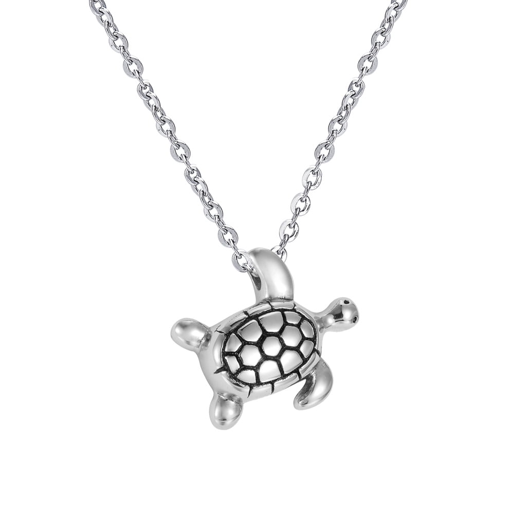 Anavia Sea Turtle Stainless Steel Cremation Jewelry Ashes Holder Container Memorial Necklace Ash Urn Keepsake with FREE Funnel Kit and Velvet Jewelry Box