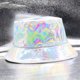 thumbnail image 4 of Sombrero de cubo metálico unisex: gorra de pescador de cuero sintético sombrero para el sol sombrero de fiesta de viaje, 4 of 5