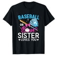 thumbnail image 1 of AALJY Baseball Ou Bows Sœur t'Aime Révélation de Genre T-Shirt Rose Ou Bleu, 1 of 1