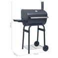 thumbnail image 2 of vidaXL Charcoal BBQ Grill Smoker with Bottom Shelf Black, 2 of 10