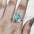 thumbnail image 4 of Natural Turquoise Ring, Rough Turquoise Ring, December Birthstone, Hippie Wire Ring, 925 Sterling Silver, Womens Ring, Christmas, Thanksgiving, Handmade, Statement Jewelry, Rough Gemstone Jewelry, 4 of 5