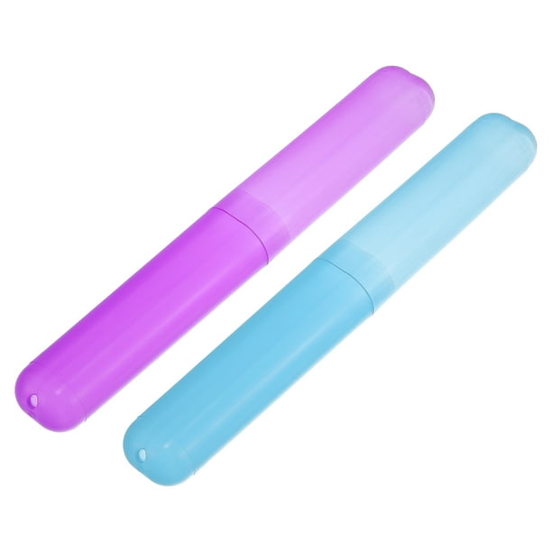 2 Uds Estuches para Cepillos de Dientes para Viaje, Morado Azul, 7.48x1.06