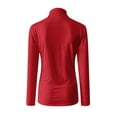 thumbnail image 6 of Rigardu plus size tops for women womens plus size tops Women's Casual Solid Long Sleeve Fitted Turtleneck Sweater Top Red + 3XL, 6 of 9