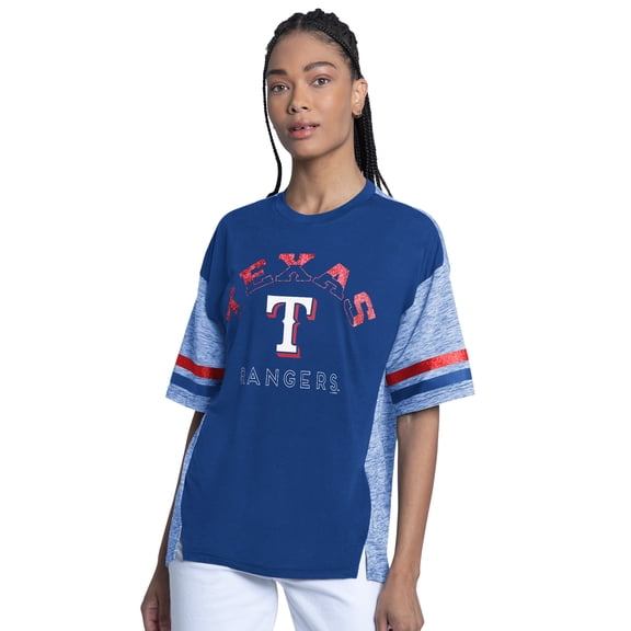 Women's G-III 4Her by Carl Banks Royal Texas Rangers Off-Season Oversized Top