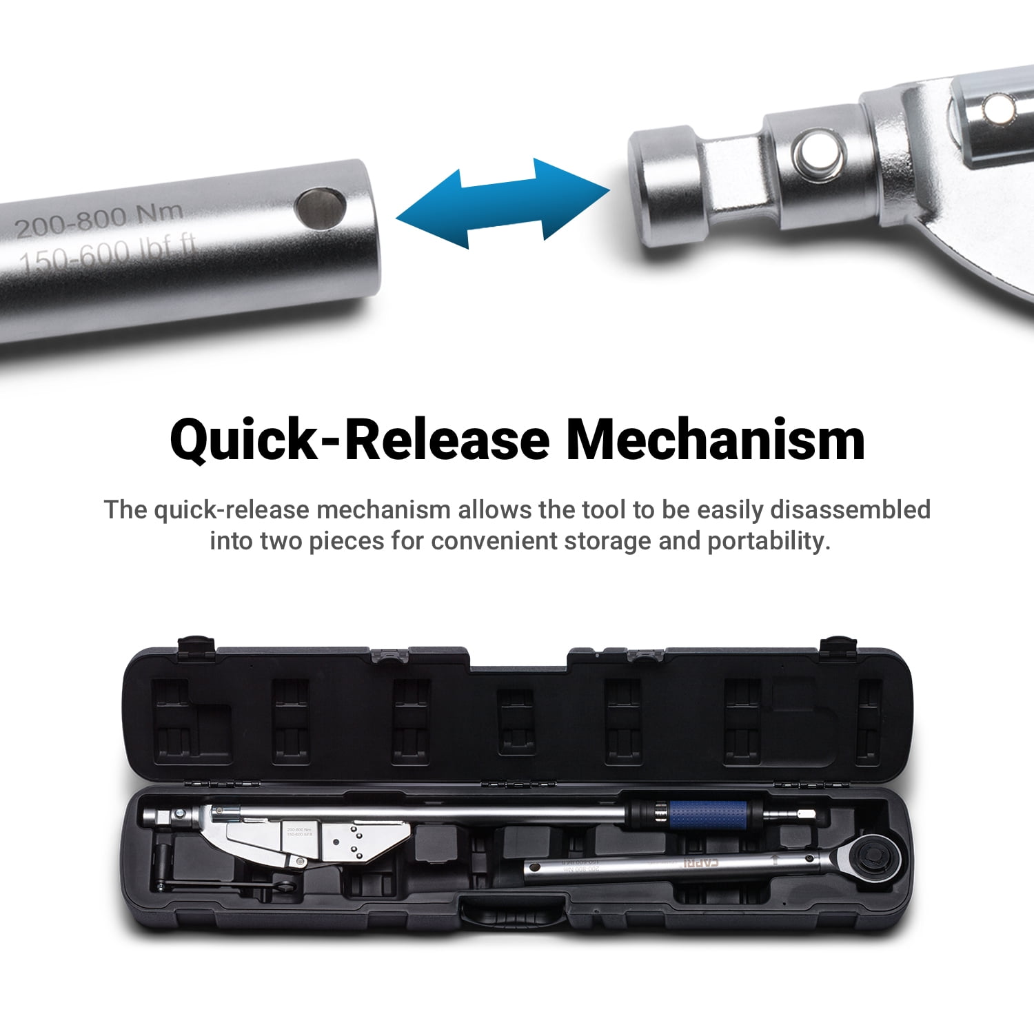 Capri Tools 3/4 in. Drive Break-Back Torque Wrench, 150-600 ft. lbs. and 200-800 Nm