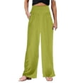 thumbnail image 2 of Sanbonepd Women's Solid Loose Relaxed High Waist Cotton Pocket Wide Leg Pants, 2 of 5