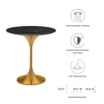 thumbnail image 5 of Sofa Side Table, Round, Black Gold, Artificial Marble, Metal Steel, Modern Contemporary Mid-Century, Living Lounge Cafe Room Hotel Lobby Hospitality, 5 of 6