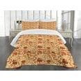 thumbnail image 3 of Ambesonne Western Quilted Bedspread Set 3 Pcs, Hat Snakes Bison Folklore, Queen Size, Pale Orange Redwood, 3 of 5