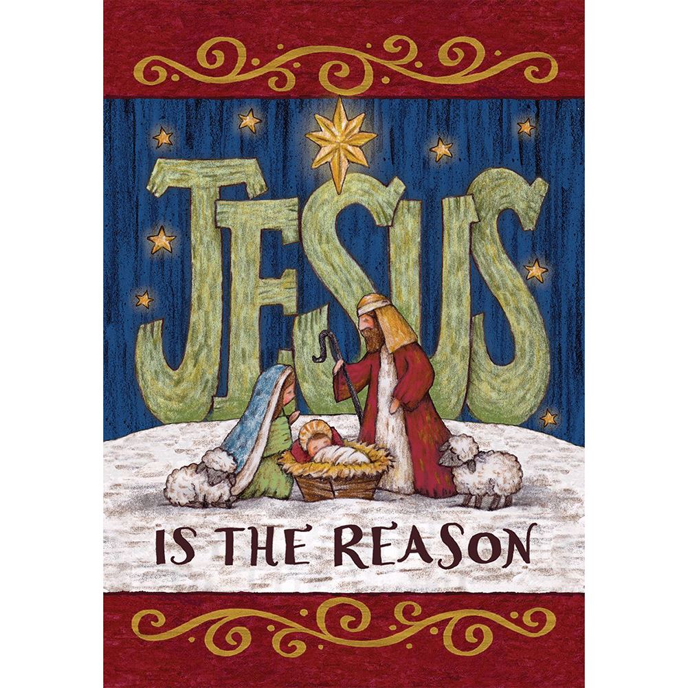 Gartenflagge 'Jesus Is The Reason' – 33x47 Cm, Doppelseitig Bedruckt, Wetterfest