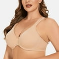 thumbnail image 5 of MELENECA Women's Minimizer Seamless Unlined Comfortable Plus Size Underwire Bra Beige 34C, 5 of 6