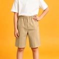 thumbnail image 4 of HAOTAGS Boys' Shorts Stretch Waist Side Pockets Breathable Summer Casual School Uniform ShortsKhaki Size 16-17Years, 4 of 9