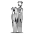 thumbnail image 3 of FB Jewels 10kt White Gold His Hers Round Diamond Solitaire Matching Bridal Wedding Ring Band Set 1/5 Cttw, 3 of 4